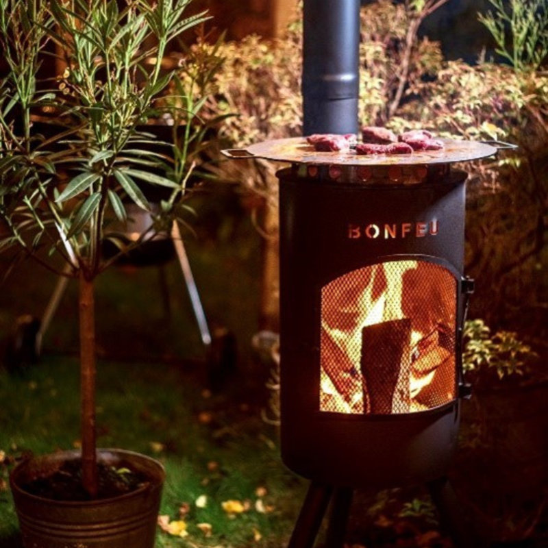 Triangle Steel Chimenea, Black