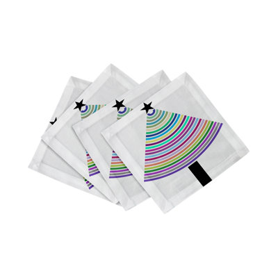 Christmas Tree Brights Cotton Sateen Cocktail Napkins