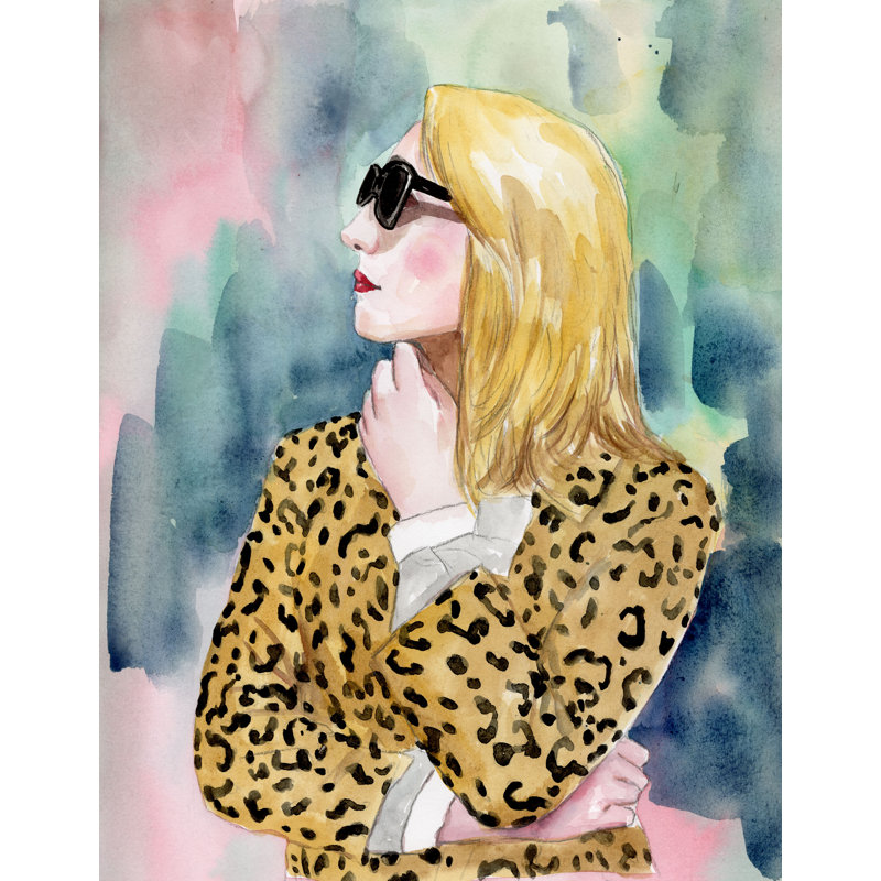 «Woman In Leopard», reproduction sur toile, H 12 po x l 8 po
