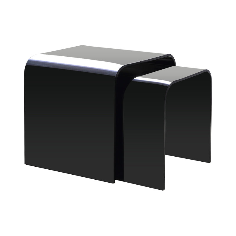 Lavern Glass Top Sled Nesting Tables