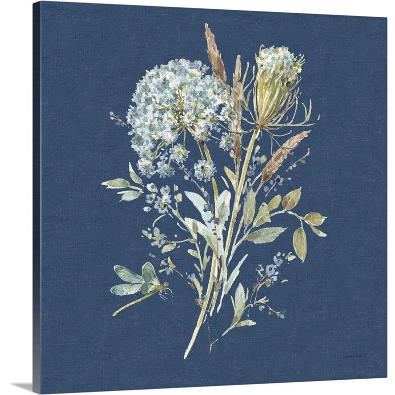 «Bohemian Blue 05 on Blue» par Lisa Audit - reproduction d'art, H 12 po x l 12 po x P 1,25 po, Toile tendue