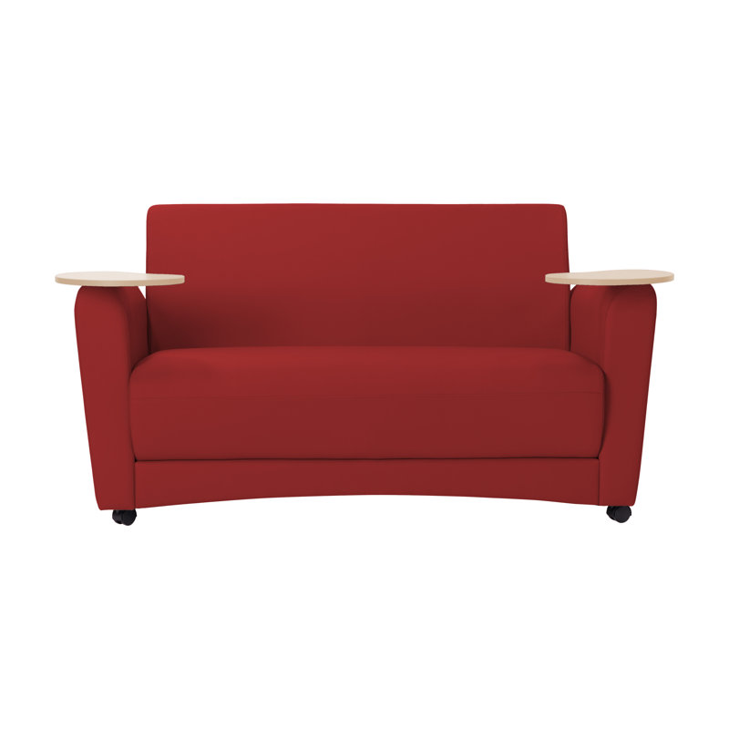 Canapé rembourré avec tablette Pro Series, Rouge / grain d'érable