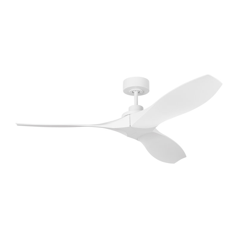 Collins coastal 52-inch indoor/outdoor Energy Star smart ceiling fan in matte white finish with matte white blades, handheld remote control included, and compatible with Alexa, Google Home, and Bond Home Action from Visual Comfort Fan