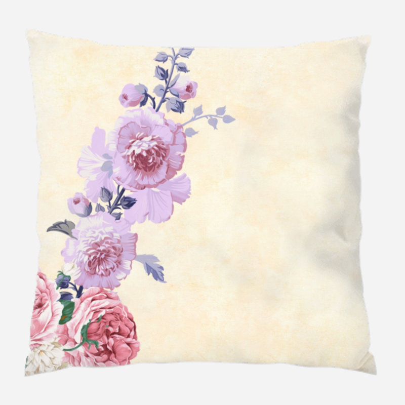 Coussin décoratif fleur Varennes, Microsuède, Intérieur
