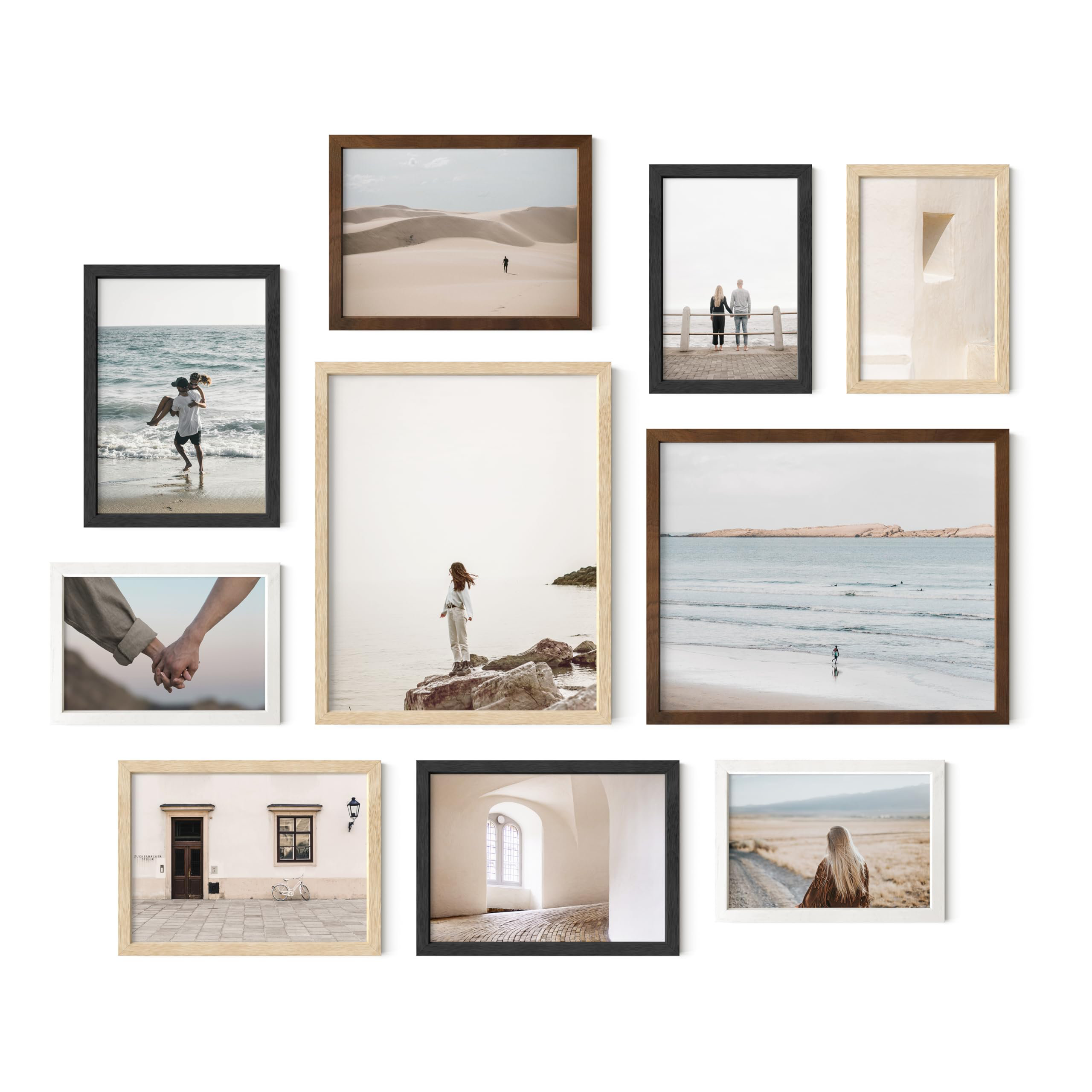 Oak Gallery Wall Frames 10 Pack