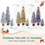 Ensemble de 3 sapins de Noël artificiels fins préilluminés (90 cm, 135 cm, 180 cm) avec lumières DEL multicolores (3 pi, 4,5 pi, 6 pi).