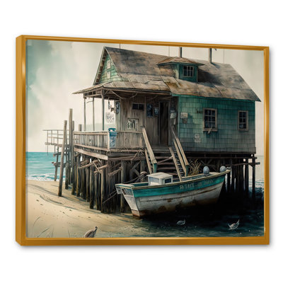 Rustic Port With A Fishing Boat I - Coastal Wall Art