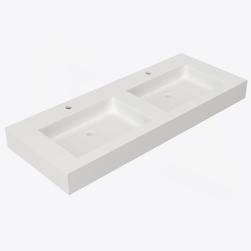 Stone Resin Solid Surface Bathroom Vanity Basin Sink, Matte White