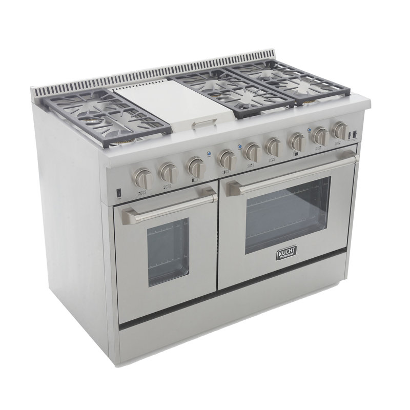 Kucht 48'' W Free Standing Range, Classic Silver, Liquid Propane