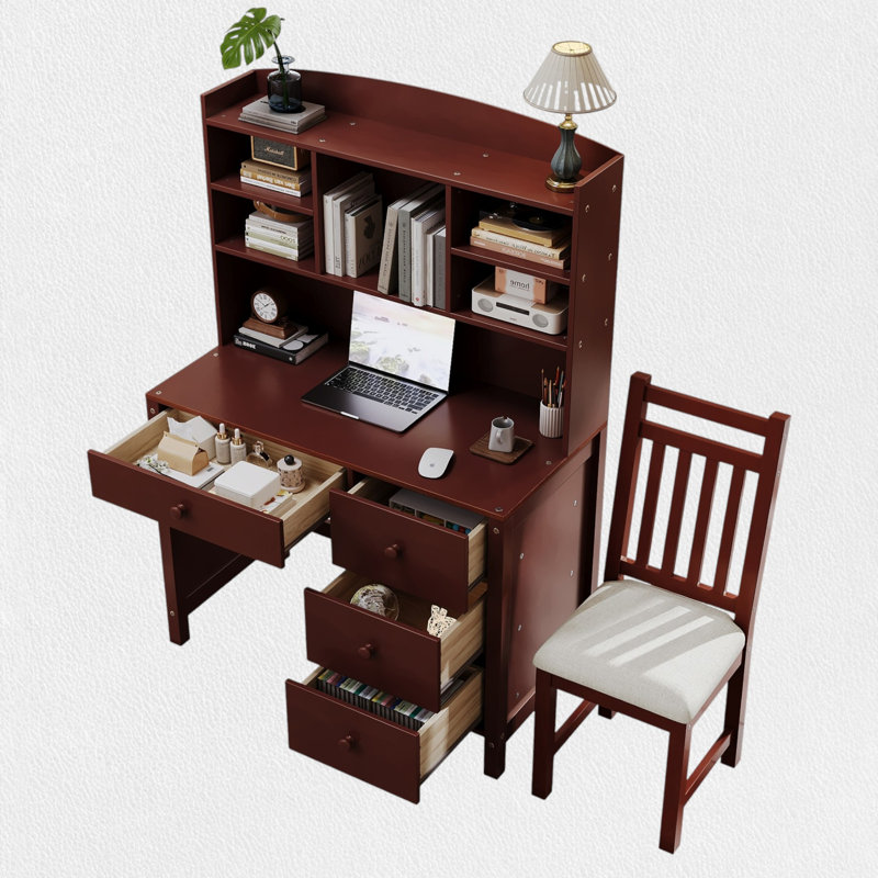 2 Writing Desk Office Set, Brown