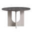 Table de salle à manger ronde transitionnelle avec piédestal en forme de U