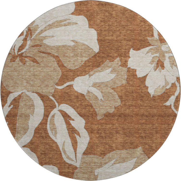 Premium Machine Washable Prisco Terracotta Rug