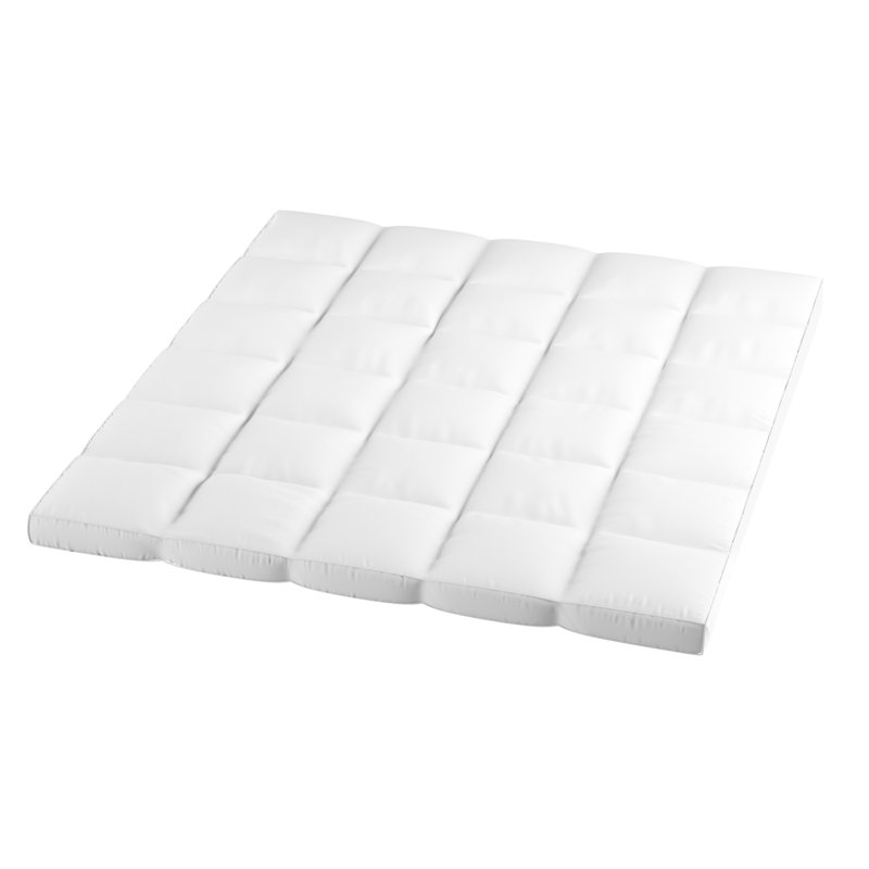 Lavish Home Queen Pillow Top Mattress Topper - Plush, Supportive Baffle Box Down and Duck Featherbed with 4-Inch Gusset and Cotton Cover