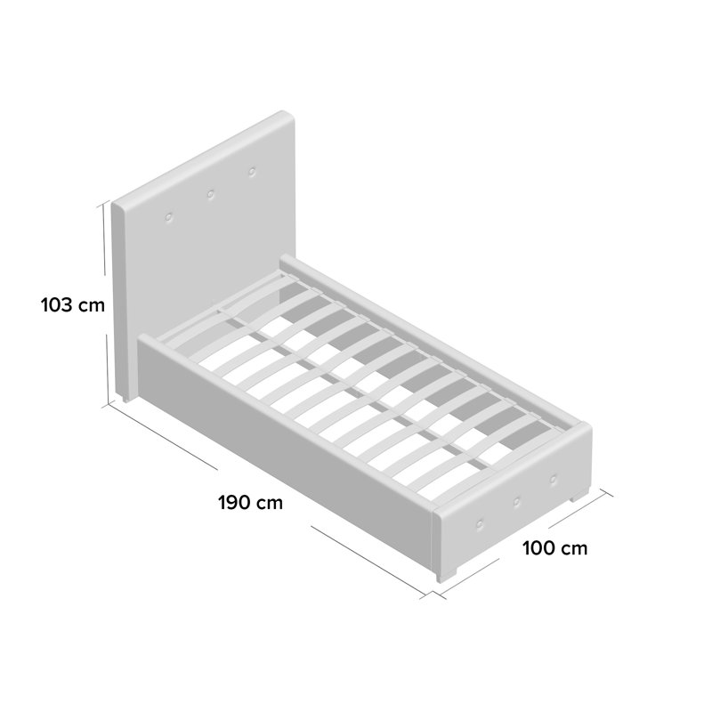 Dodge Upholstered Ottoman Storage Bed, Single (3'), Silver