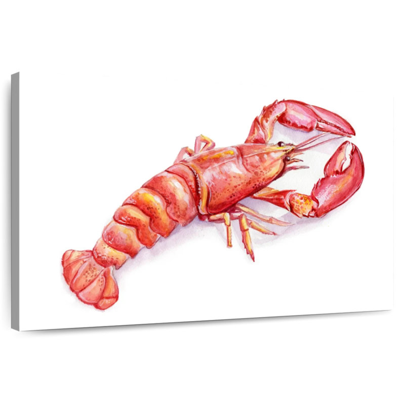Vibrant Lobster, 8" H x 12" W