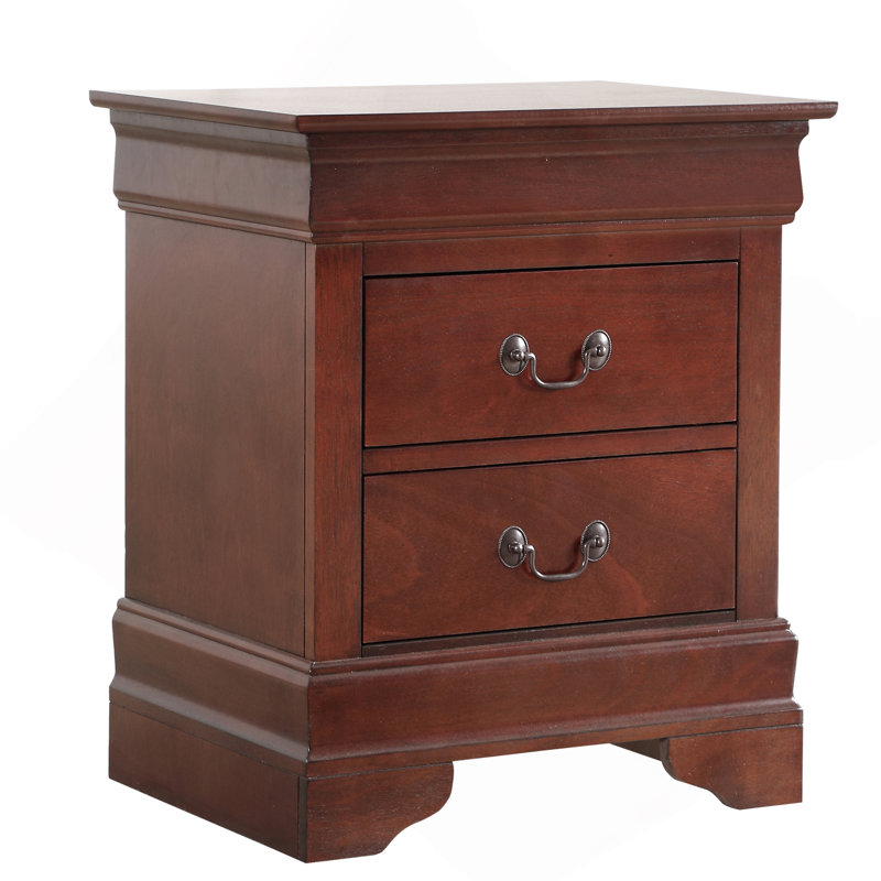 Table de chevet charmante finition cerisier G2100-N, Cerisier/Noir