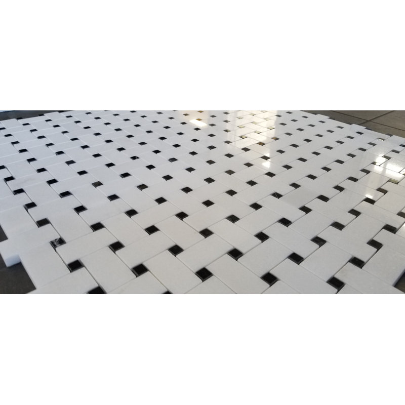 Basketweave 1" x 2" Marble Mosaic Tile