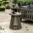 Outdoor Grey Wood Patio Side Table, 15.73 - Inch Width, Build, Quick And Easy Setup Round Diameter, Ideal For Garden Relaxation-838046698