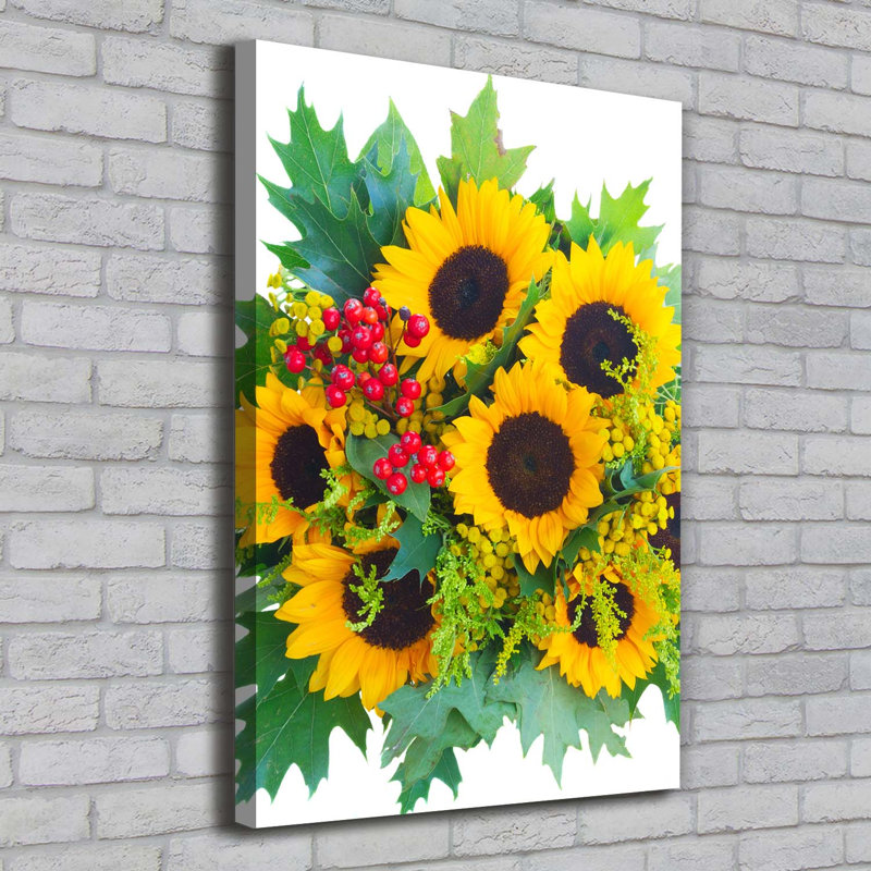 Bouquet Of Sunflowers - Wrapped Canvas Print