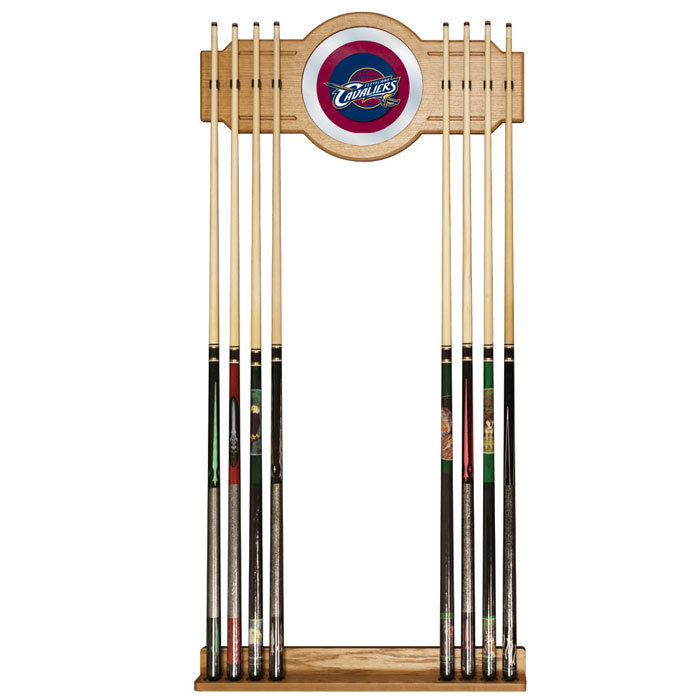 Support à queue de billard avec miroir nba, Cavaliers de Cleveland, L 30 po x l 12 po