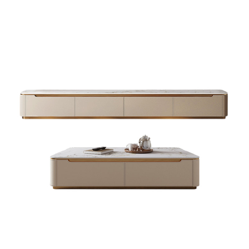 Meuble télé avec table basse, Blanc