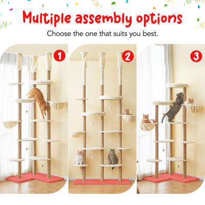 87.7''-114'' Adjustable Height Floor To Ceiling Cat Tree