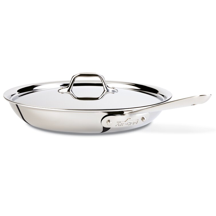 D3 Stainless 3-ply Bonded Cookware, Fry Pan with lid, 12 inch