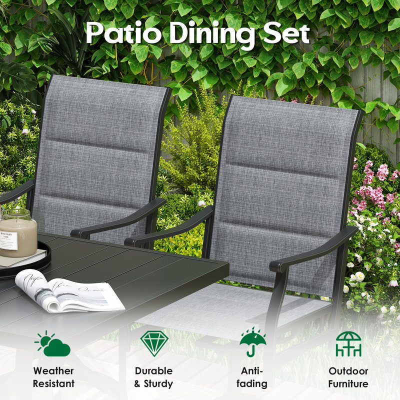 Ensemble repas extérieur pour 6 personnes, Gris