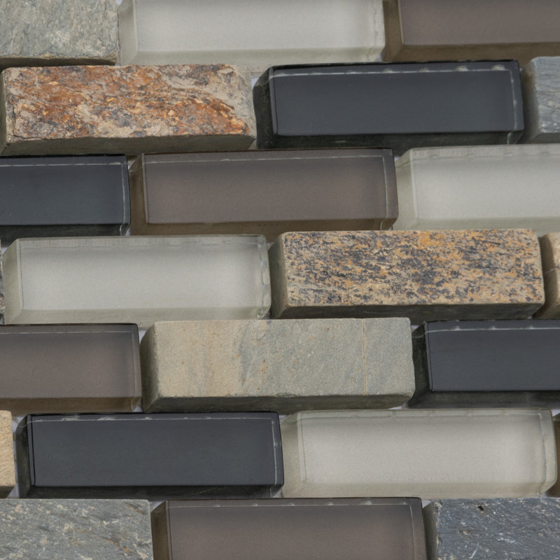 Tessera Subway Stonehenge 10-3/4" x 11-3/4" Glass Mosaic Tile
