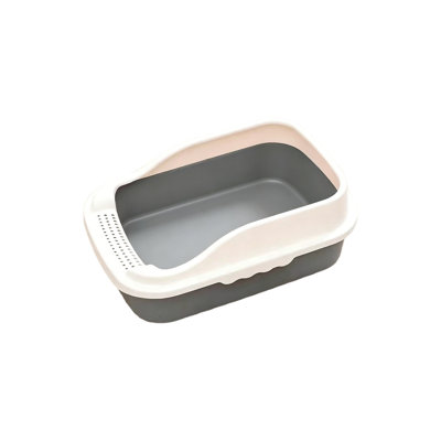 Semi-Enclosed High Bar Litter Box for Small Cats, 12.20x8.27x6.30 inches, Gray