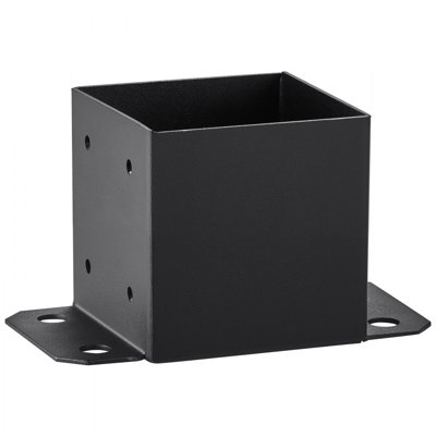 6x6 Post Base 4 Pcs, Inner Size 5.6"x5.6" Post Base Brackets, Heavy Duty Powder-Coated Post Anchor Matte Black Wood Post Brackets for Pavilion Deck Railing Support Deck Base Plate