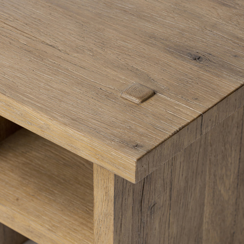 Zeno End Table, Distressed Blonde Oak