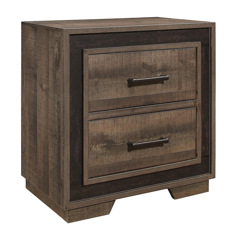 Table de chevet rustique en simili bois à deux tons avec table de chevet 1 pièce Rustic Style