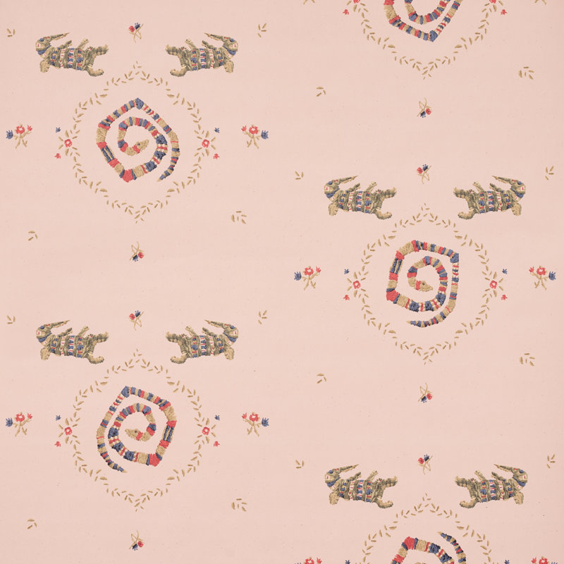 Schumacher x Backdrop Reptilia Wallpaper, Muted Pink