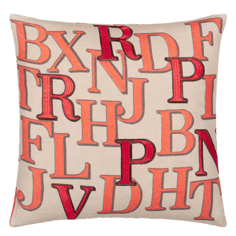 Alphabet Parchment Decorative Pillow