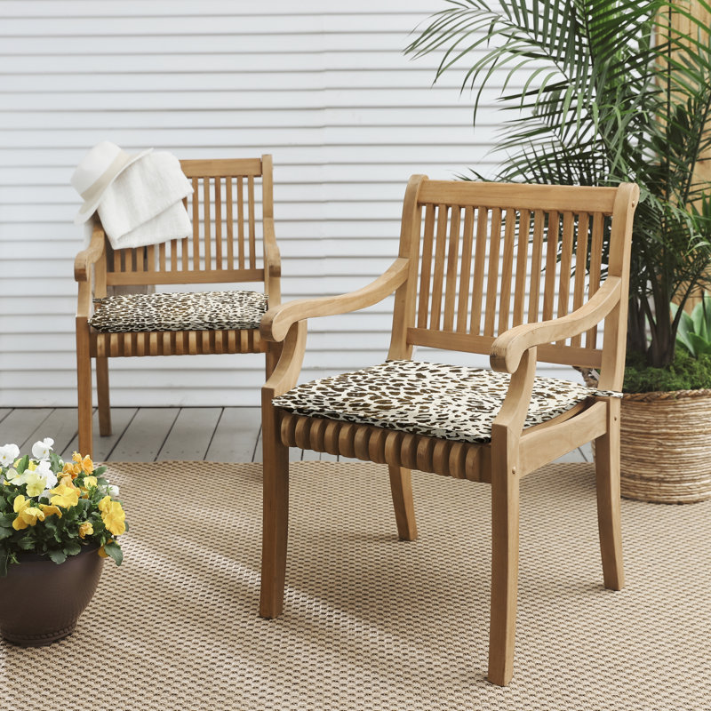 Coussin de coussin intérieur / extérieur Bernadine Sunbrella, L 19 po x P 16 po, Léopard espresso