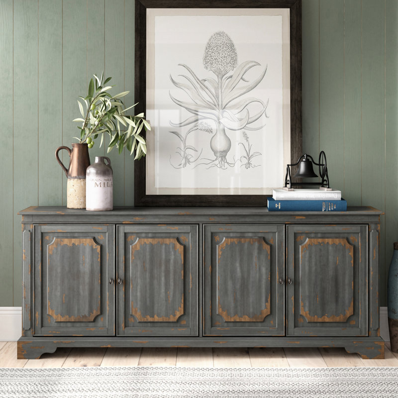 Daisetta 65'' Media Console, Gray, 32"H x 80"W x 16"D