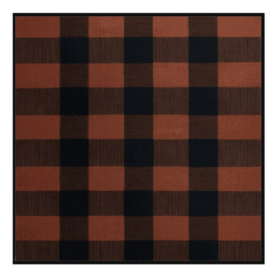 Machine Washable Checkered Black Area Rug