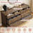 59" Wide Vintage 8 Drawer Wood Dresser with Carved Handles & Tapered Legs for Bedroom-653215465