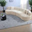 Modern Luxury Sectionals, Spacious White Boucle Couch, No Assembly Needed