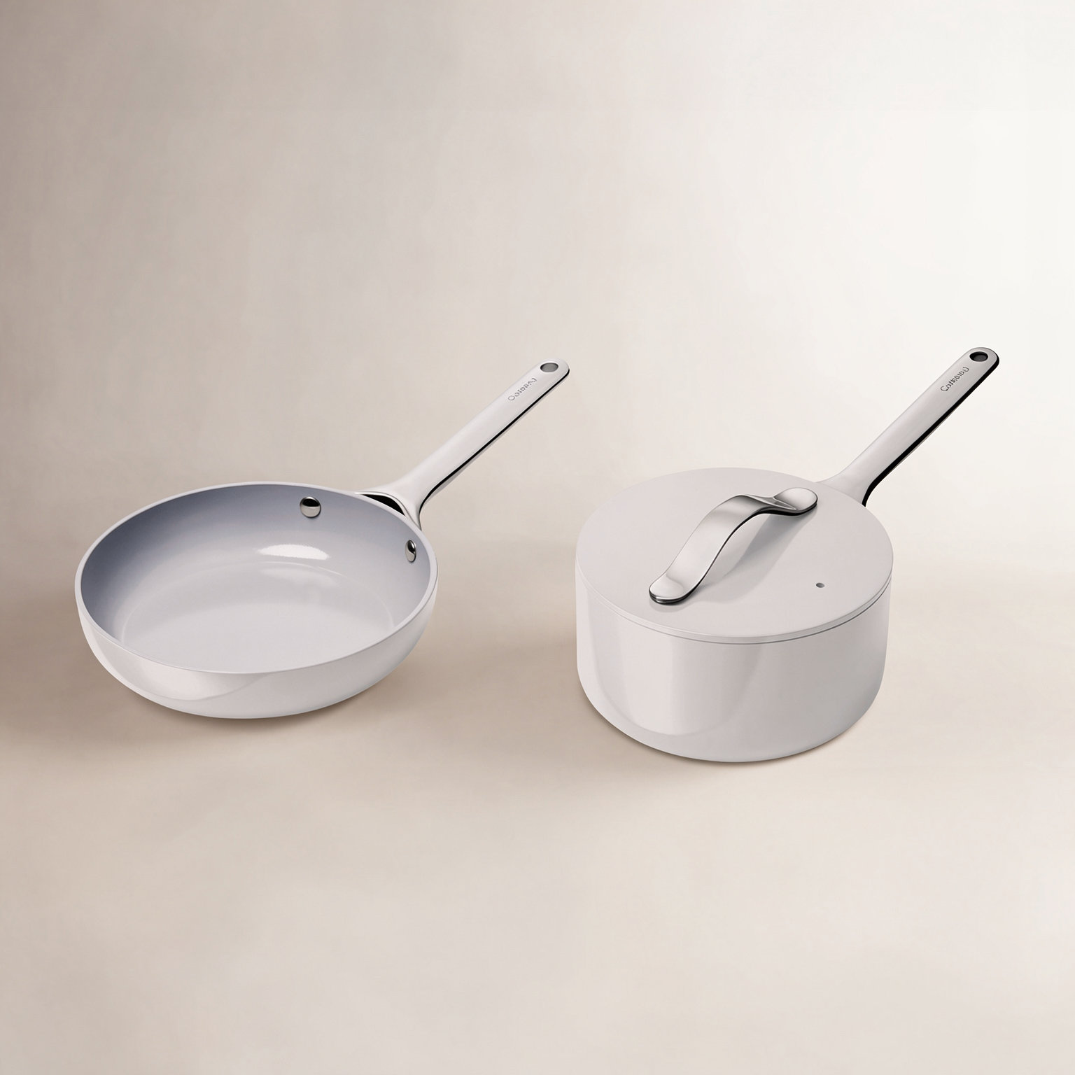 Caraway Ceramic Non-Stick Mini Duo Cookware Set, Gray