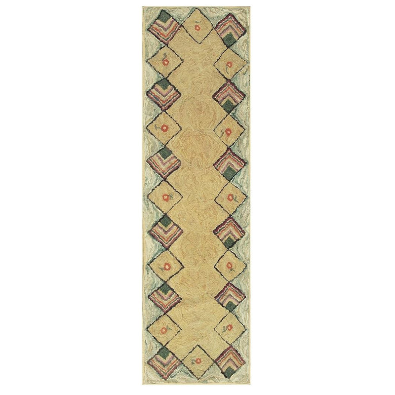 Tapis de style rustique beige en laine 1860