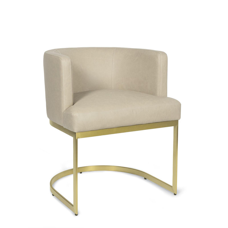Owen Leather Dining Chair (Modern Black), Ivory