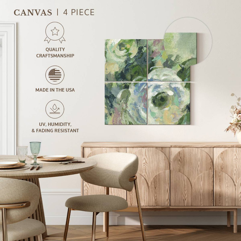 Avery, pivoines sauge et lavande I Light, H 57 po x l 57 po