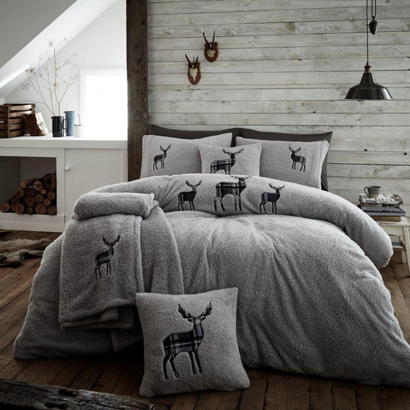 Shadelle Polyester No Pattern Duvet Cover Set with Pillowcases, Kingsize - 2 Pillowcases (50 x 75cm), Silver