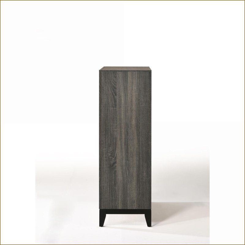 Commodes: coffre de rangement rustique gris vieilli à 5 tiroirs | Gris | Papier composite