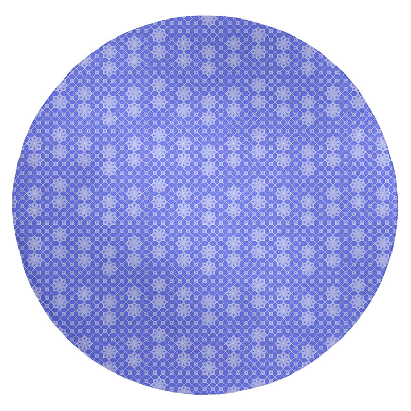 Tapis de zone bleu treillis classic, Rond 5 pi
