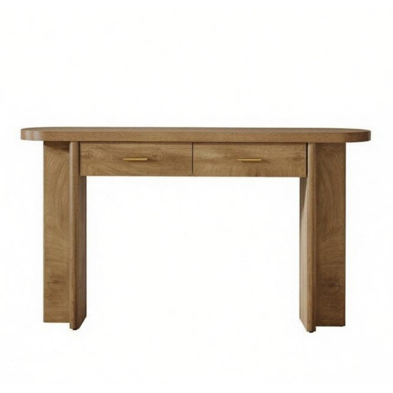 Table d'appoint 63 "en bois rustique avec 2 tiroirs