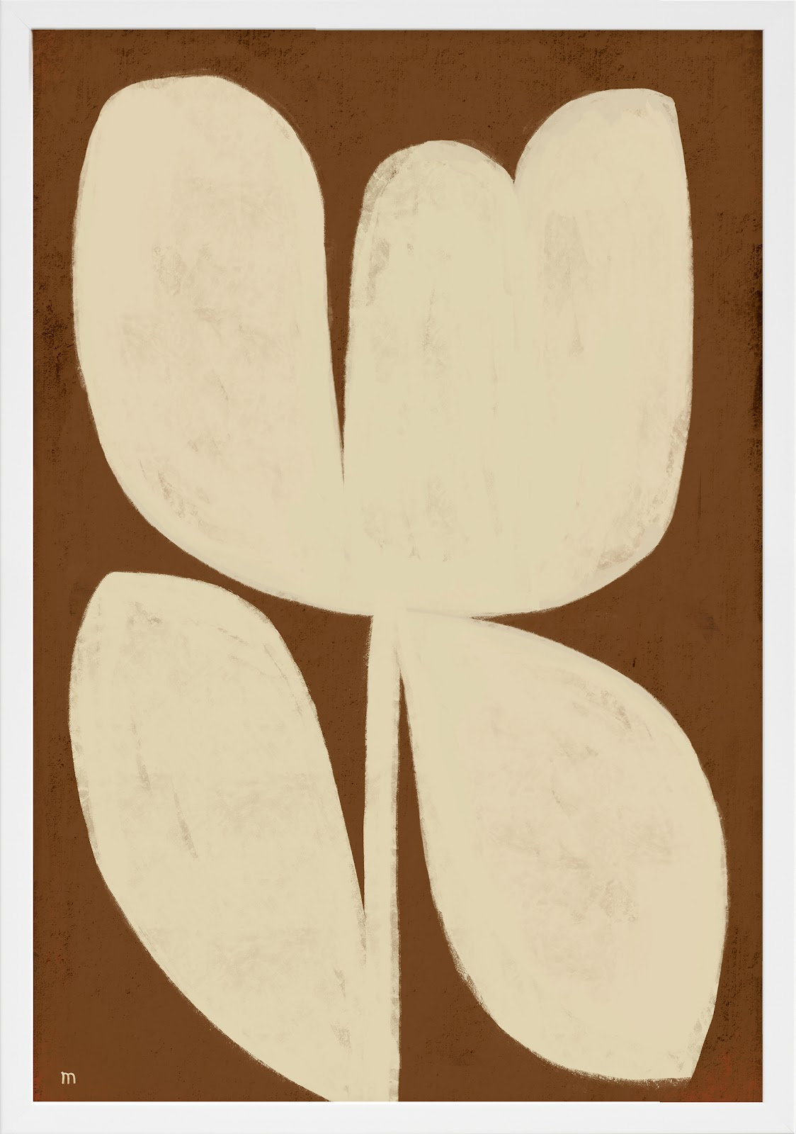 Flower 1 Print, 20" H x 14" W, White Framed