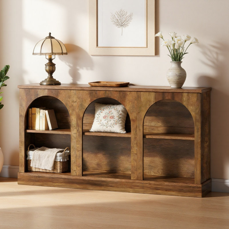 Table d'appoint rustique, table d'entrée pratique, console, Brun rustique